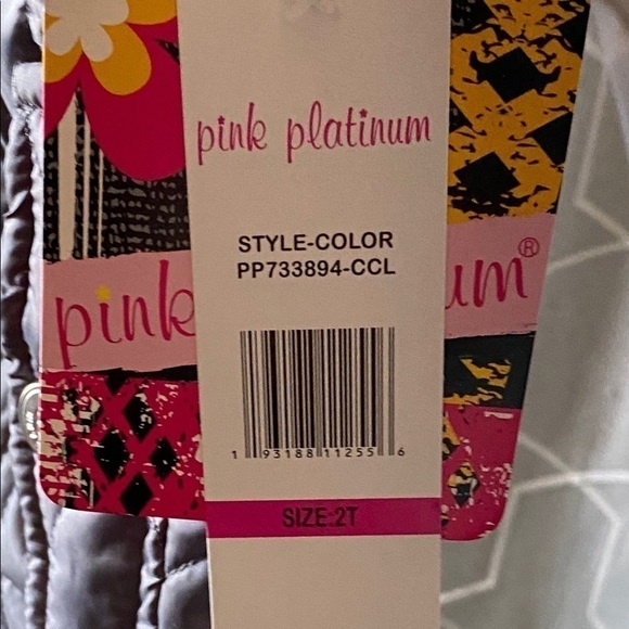 PINK PLATINUM-NWT-GIRLS GRAY AND PINK JACK… - Picture 5 of 8